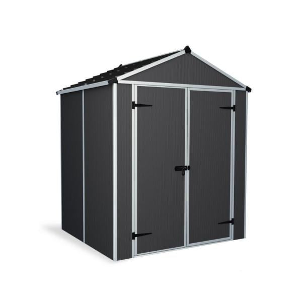 Rubicon 6 ft. x 5 ft. Dark Gray Garden Storage Shed