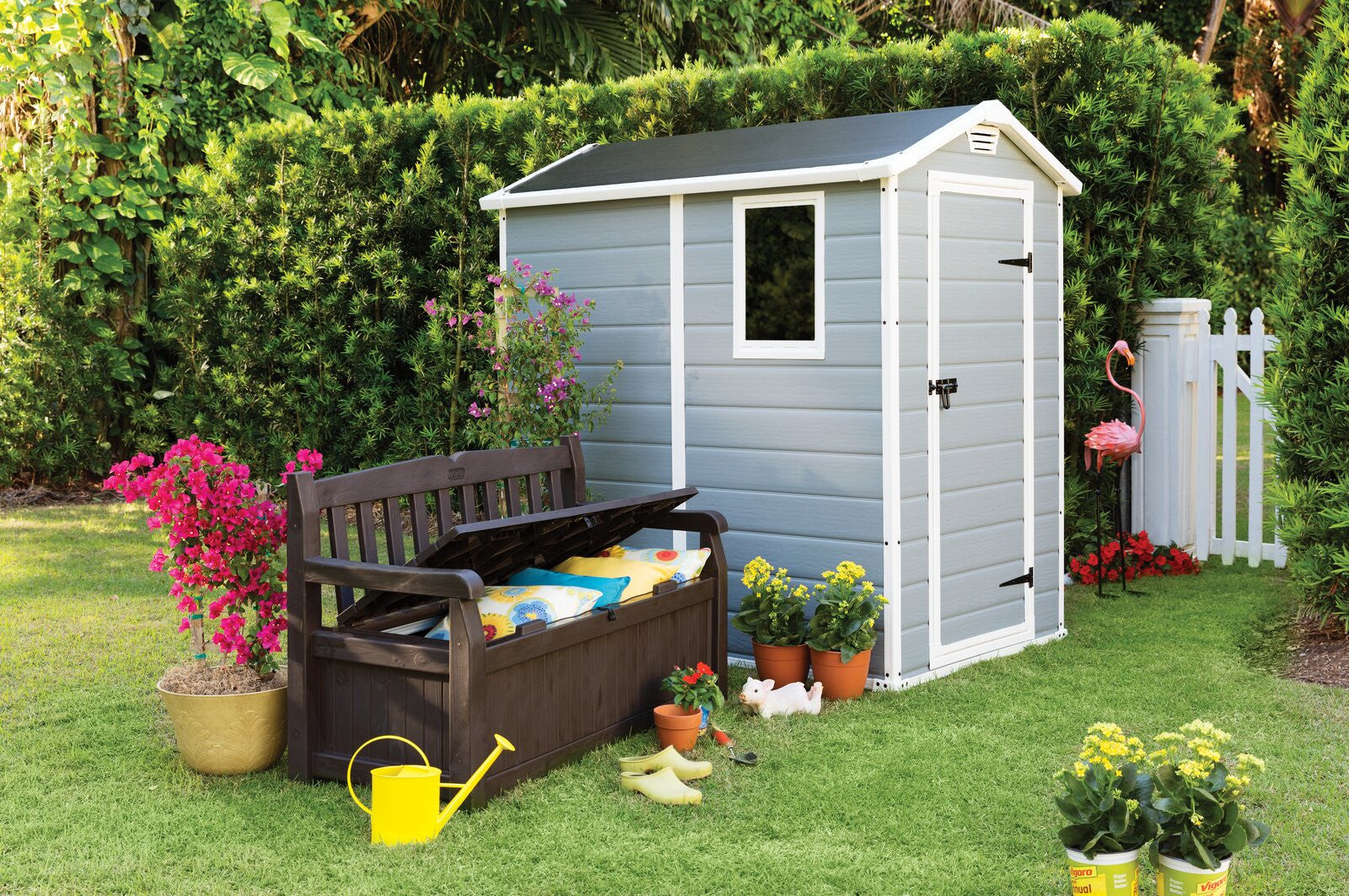 Manor 4 ft. W x 6 ft. D Plastic Vertical Storage Shed