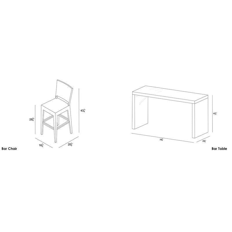 Azariah 78.5'' Long Bar Height Dining Set with Cushions