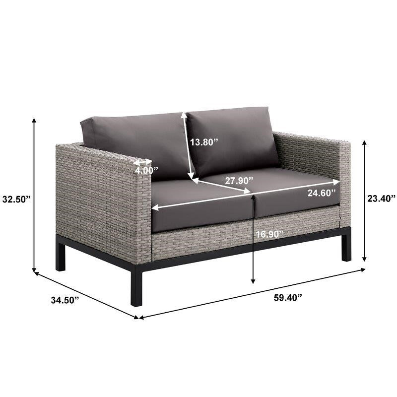 Berger Metal 4 - Person Seating Group with Cushions