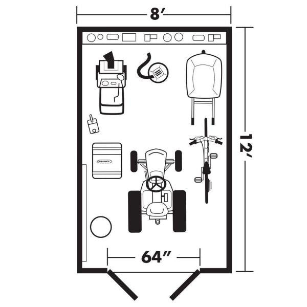 Installed Majestic 8 ft. x 12 ft. Wood Storage Shed with Autumn Brown Shingles