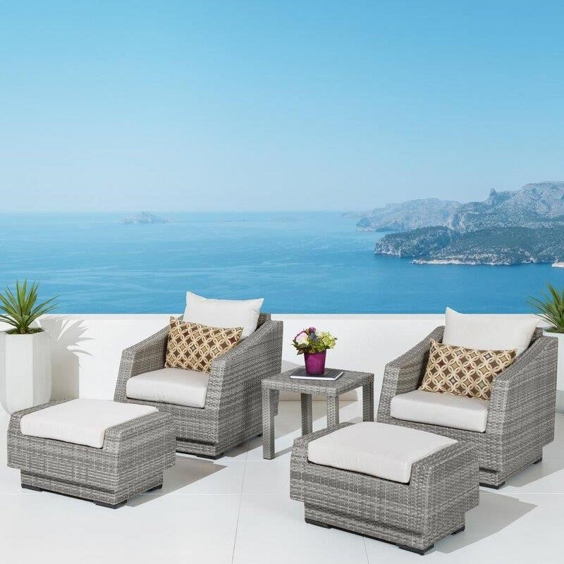 Castelli Wicker/Rattan 2 - Person Seating Group with Cushions