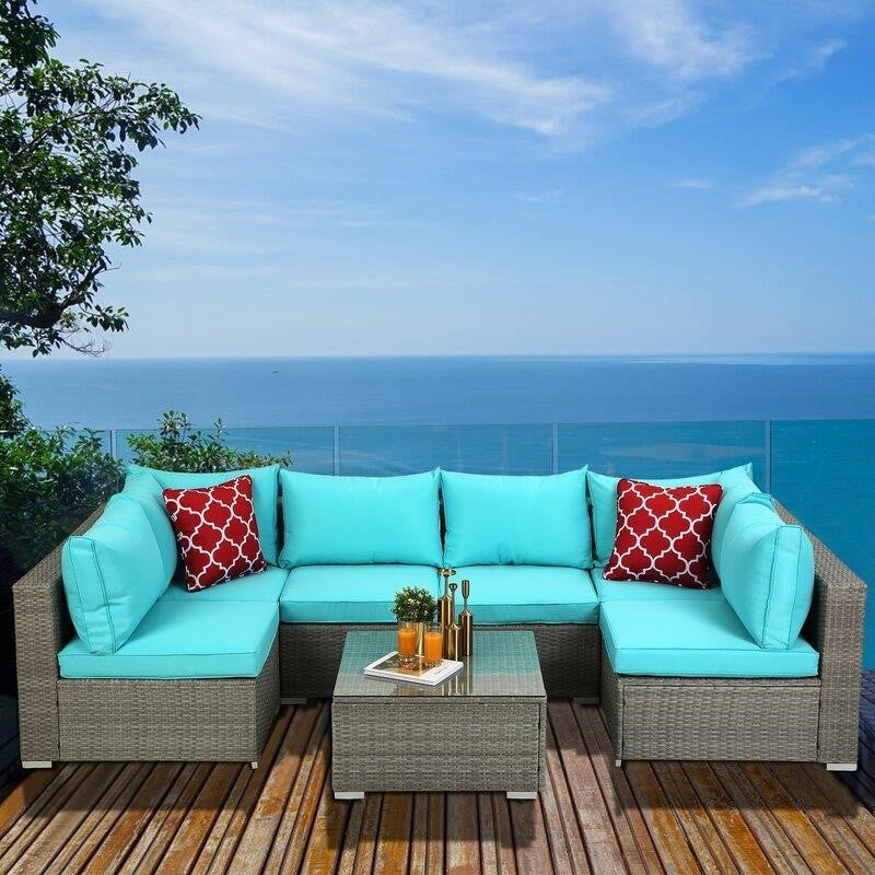 Polla Wicker/Rattan 4 - Person Seating Group with Cushions