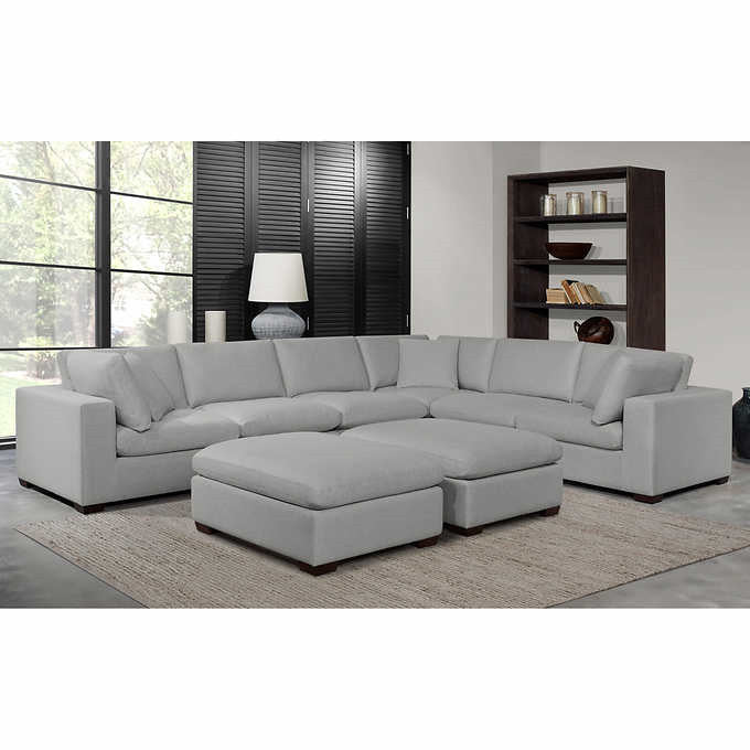 Thomasville Lowell 8-Piece Fabric Modular Sectional（Gray）