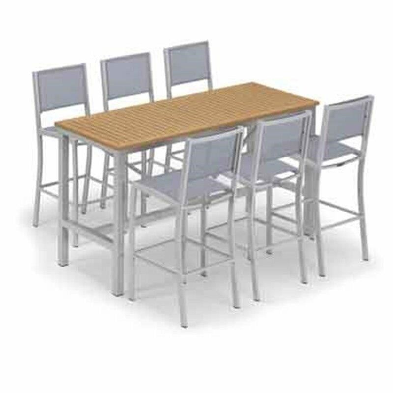 Mckinnon Rectangular 6 - Person 73'' Long Aluminum Bar Height Dining Set