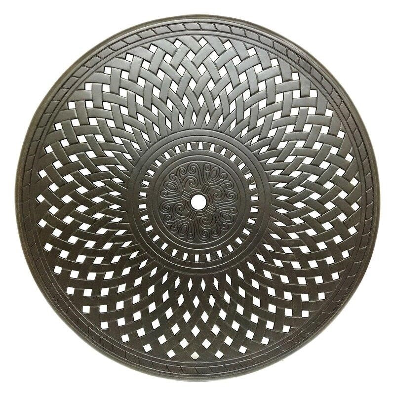 Wachtel Round 4 - Person 48'' Long Aluminum Bar Height Dining Set with Cushions