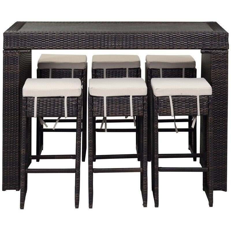 Motter Rectangular 6 - Person 59.1'' Long Bar Height Dining Set with Cushions