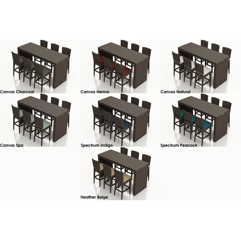 Hodge Rectangular 6 - Person 78.25'' Long Bar Height Dining Set with Cushions