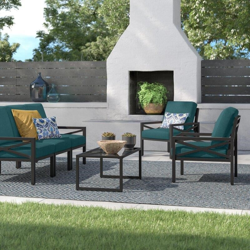 Cormac Metal 5 - Person Seating Group with Cushions