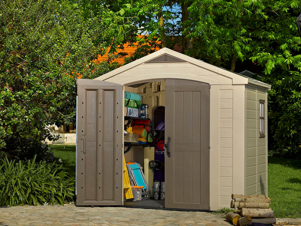Factor 8 ft. W x 6 ft. D Plastic Storage Shed