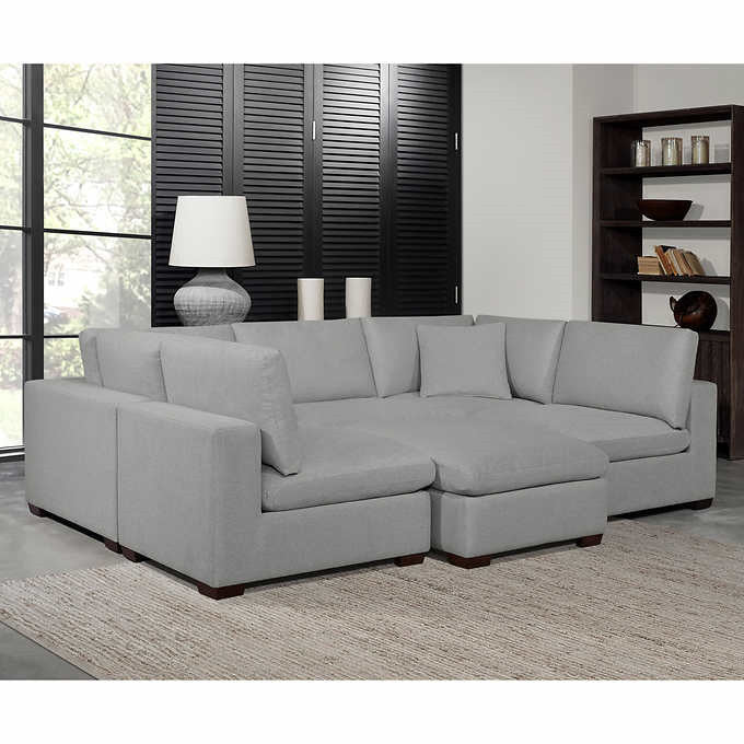 Thomasville Lowell 8-Piece Fabric Modular Sectional（Gray）
