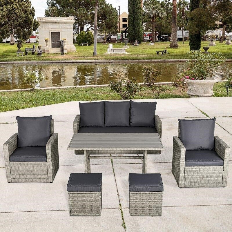 Wicker/Rattan 7 - Person Seating Group with Cushions