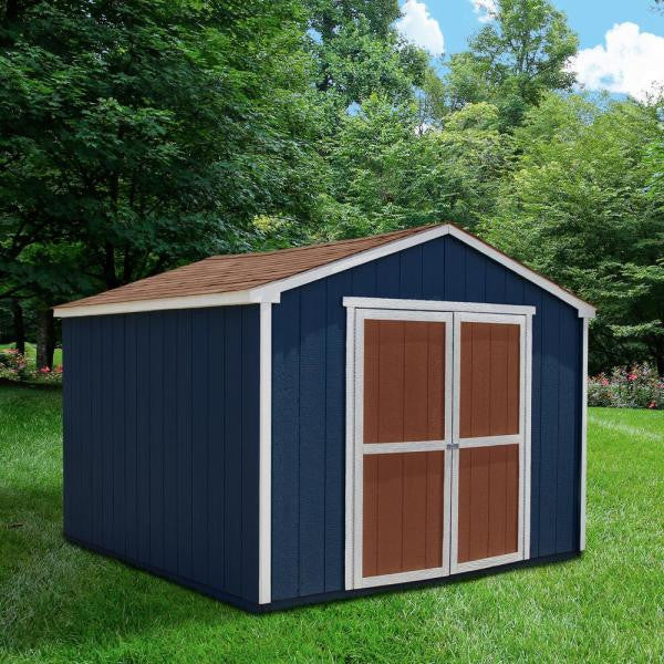 Installed Princeton 10 ft. x 10 ft. Wood Storage Shed with Autumn Brown Shingles