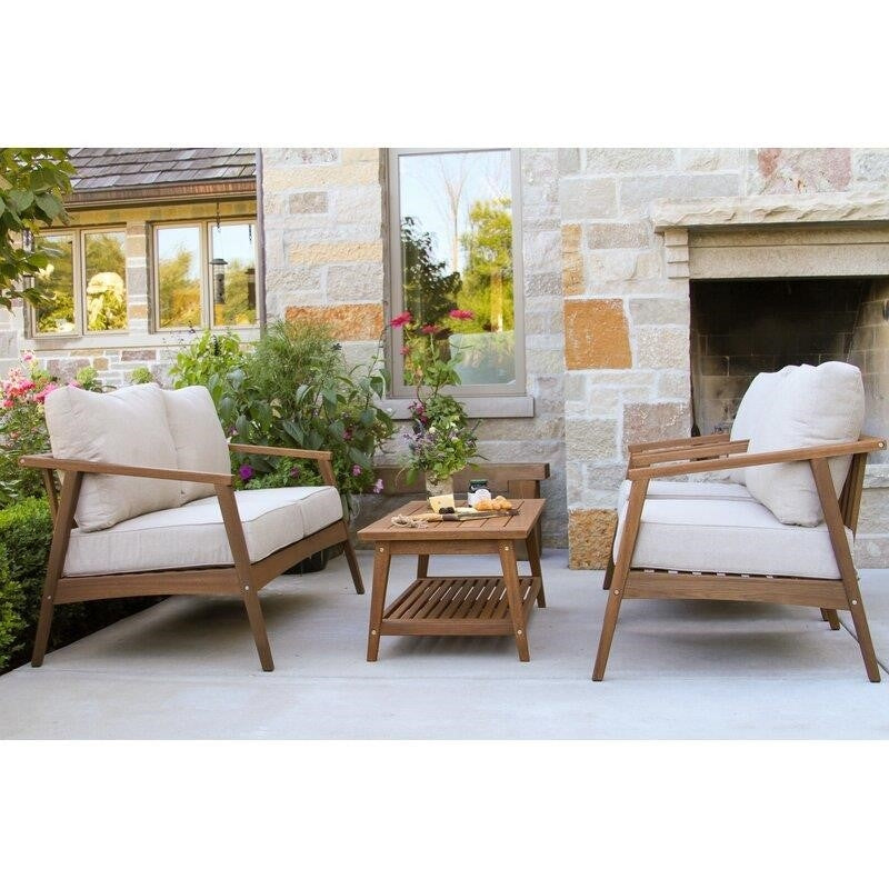 Fred Solid Wood 6 - Person Seating Group with Cushions