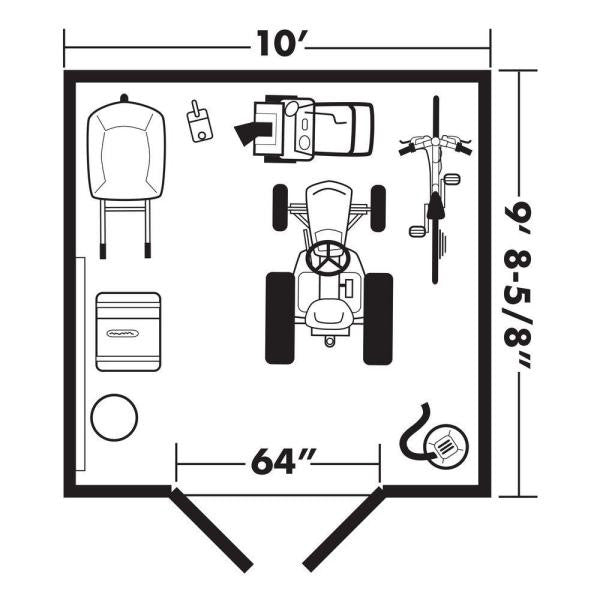 Installed Princeton 10 ft. x 10 ft. Wood Storage Shed with Autumn Brown Shingles