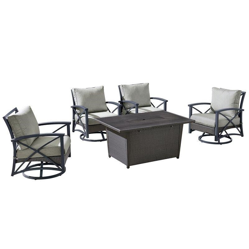 Metal 4 - Person Seating Group with Cushions