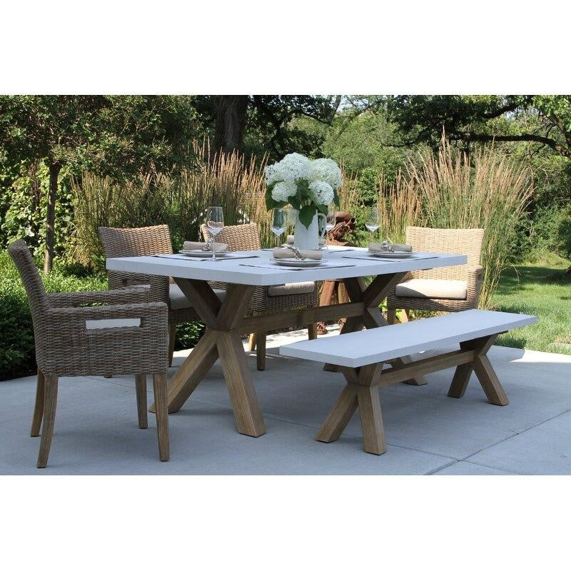 Rex Rectangular 6 - Person 74'' Long Dining Set with Cushions