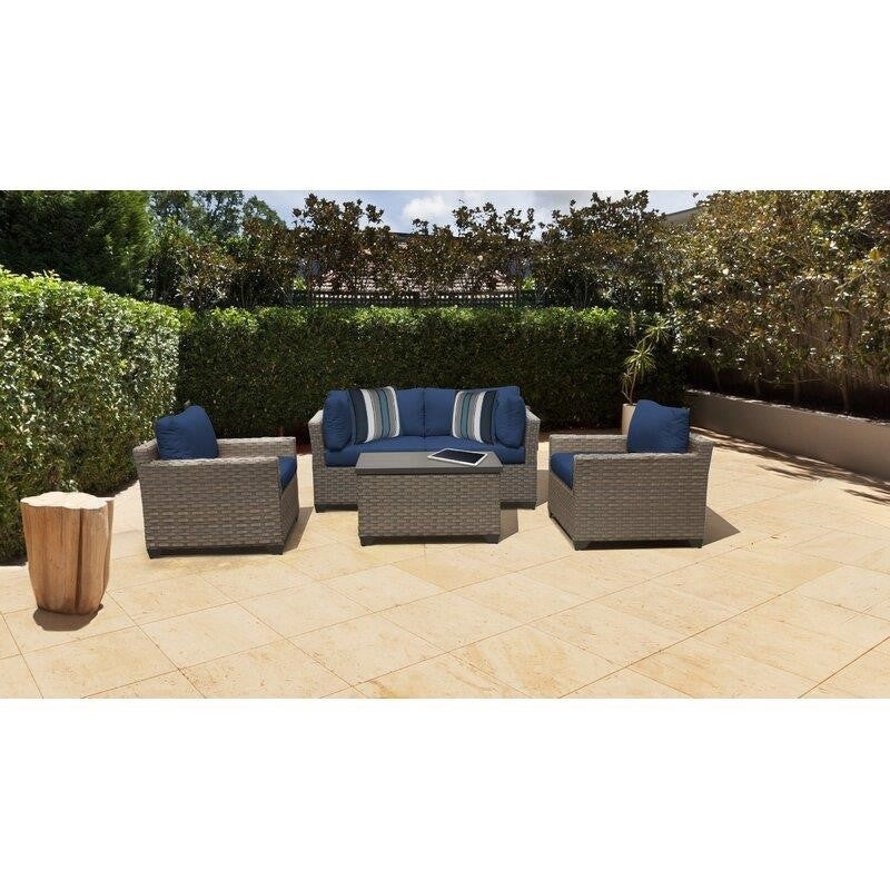 Rochford Wicker/Rattan 4 - Person Seating Group with Cushions