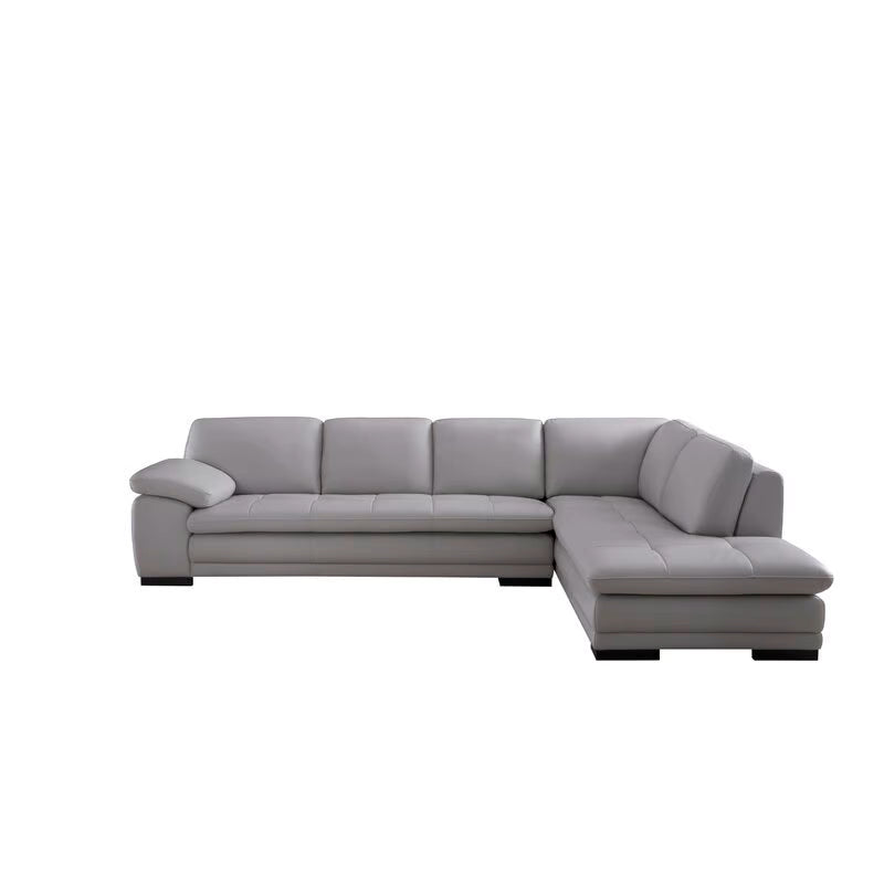 124" Wide Leather Match Sofa & Chaise