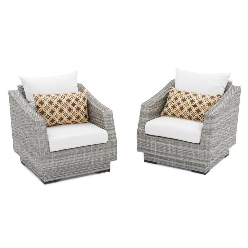 Castelli Wicker/Rattan 2 - Person Seating Group with Cushions