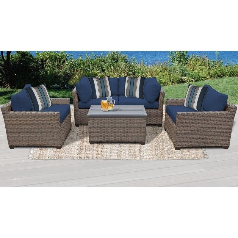 Rochford Wicker/Rattan 4 - Person Seating Group with Cushions