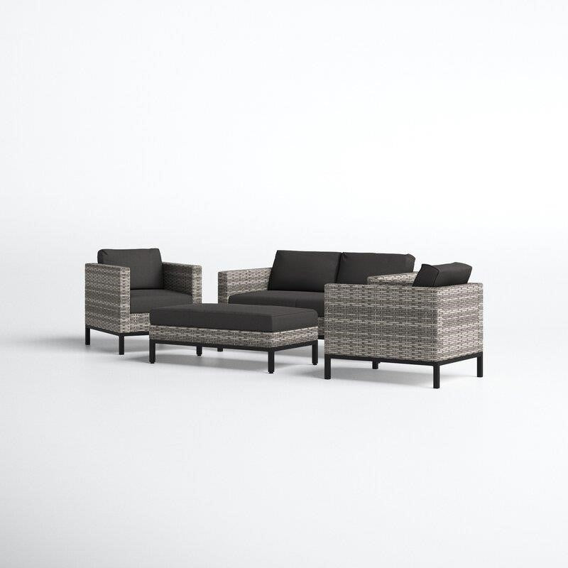 Berger Metal 4 - Person Seating Group with Cushions