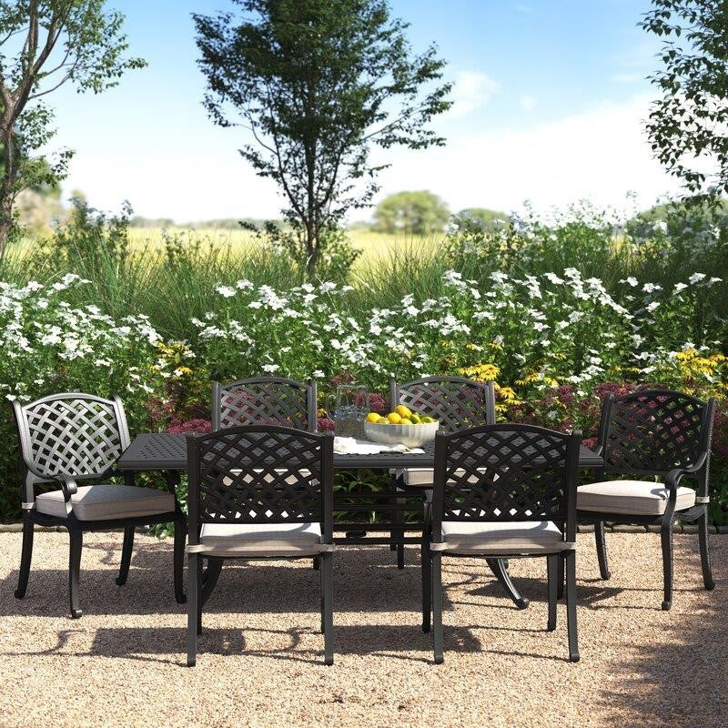 Jeffcoat Rectangular 6 - Person 85.83'' Long Dining Set with Cushions