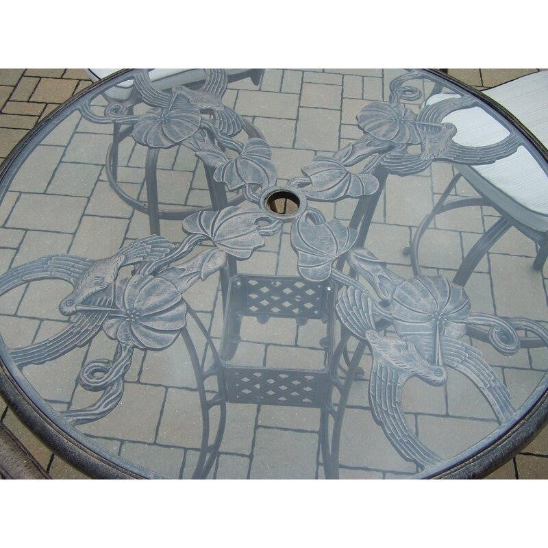 Wendling Round 4 - Person Aluminum Bar Height Dining Set with Cushions and Umbrella