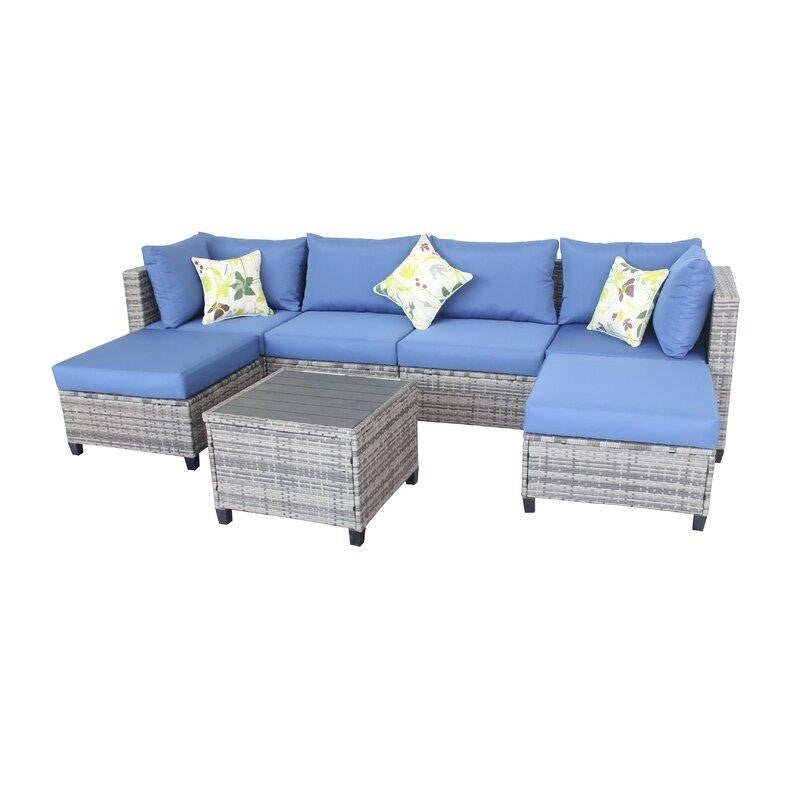 Chayden Wicker/Rattan 6 - Person Seating Group with Cushions