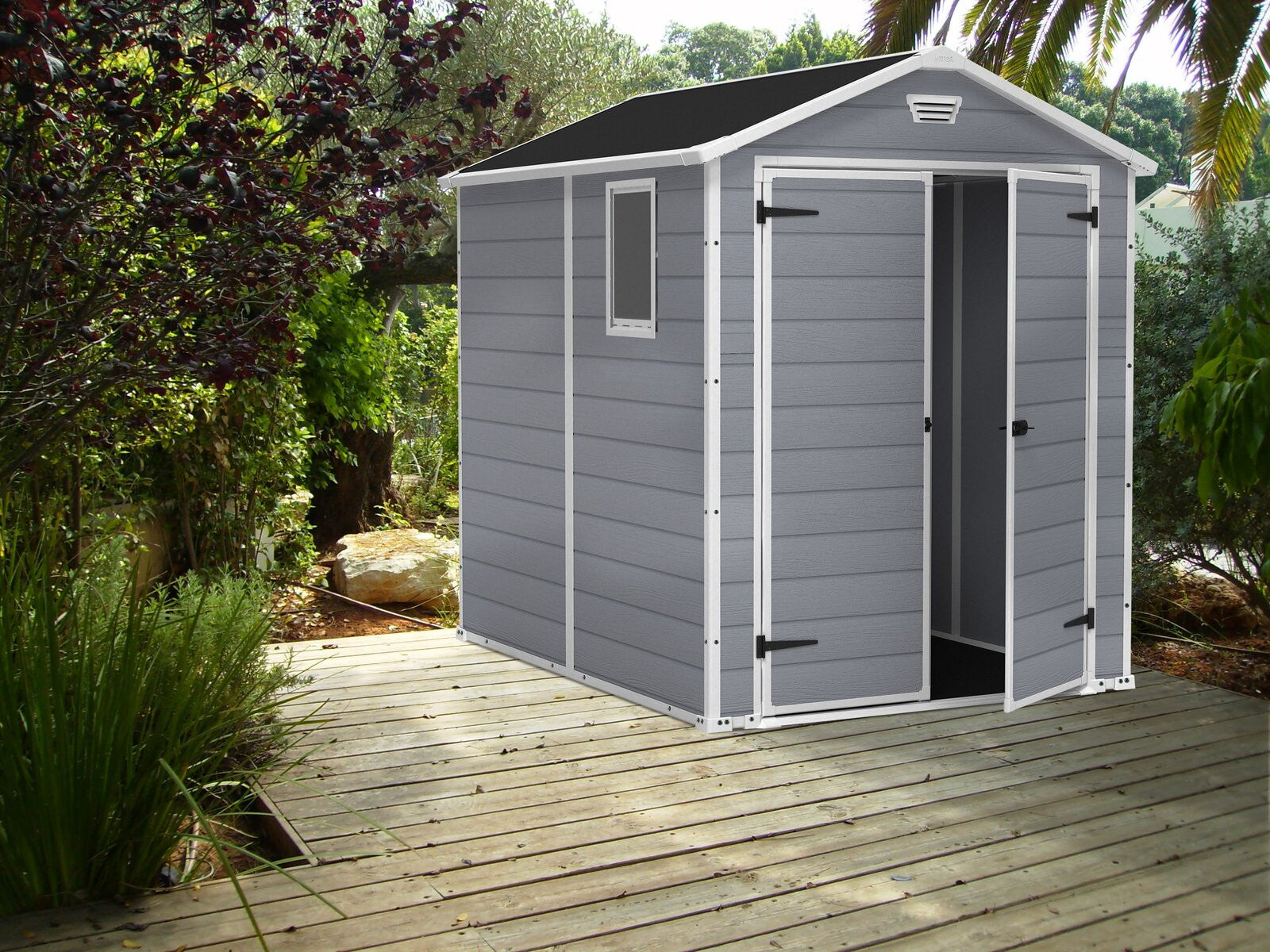 Manor 6 ft. W x 7.5 ft. D Plastic Storage Shed