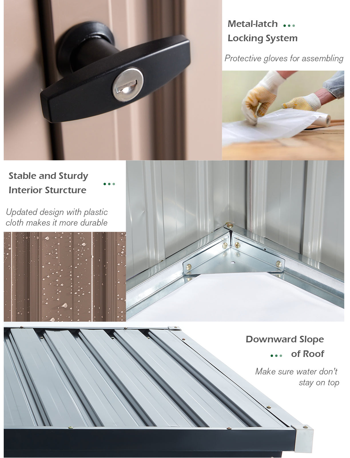 Tremont 6' x 4' Outdoor Metal Storage Shed with Lockable Door for Backyard