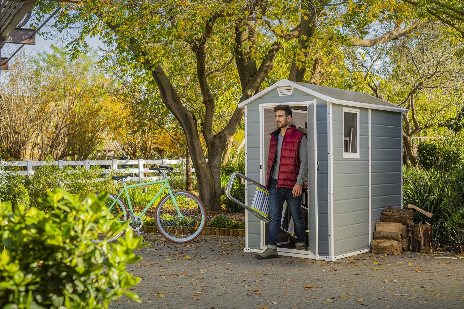 Manor 4 ft. W x 6 ft. D Plastic Vertical Storage Shed