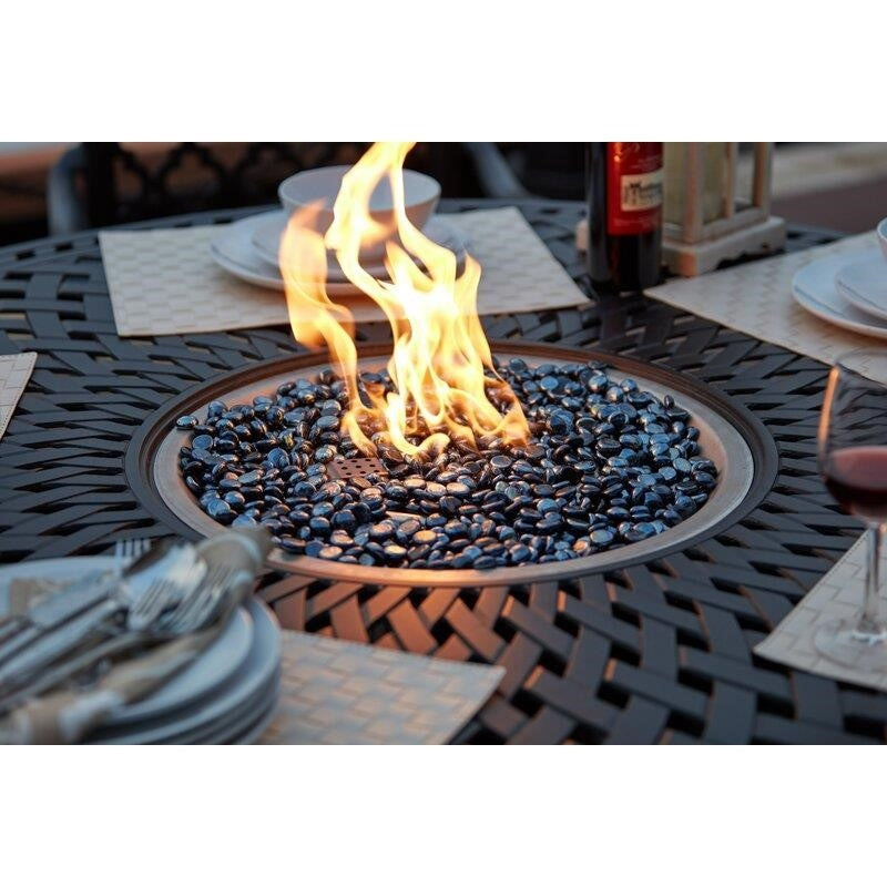 Thompson Round 4 - Person 60'' Long Aluminum Bar Height Dining Set with Cushions