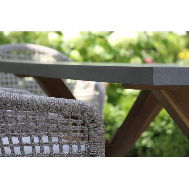 Hayden Rectangular 6 - Person 37.5'' Long Teak Dining Set with Cushions