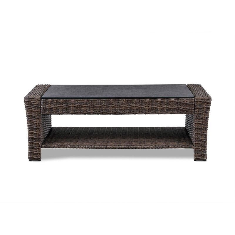 Emlee Wicker/Rattan 4 - Person Seating Group with Cushions