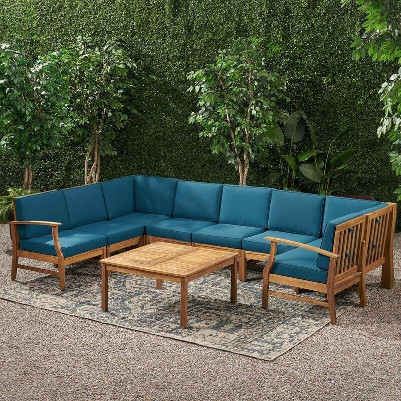 Theodore Solid Wood 6 - Person Seating Group with Cushions