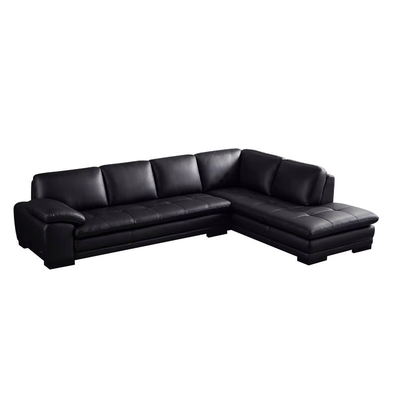 124" Wide Leather Match Sofa & Chaise