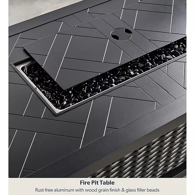 Athena 7-Piece Sectional with Firepit(FREE 120'' Cantilever Umbrella)