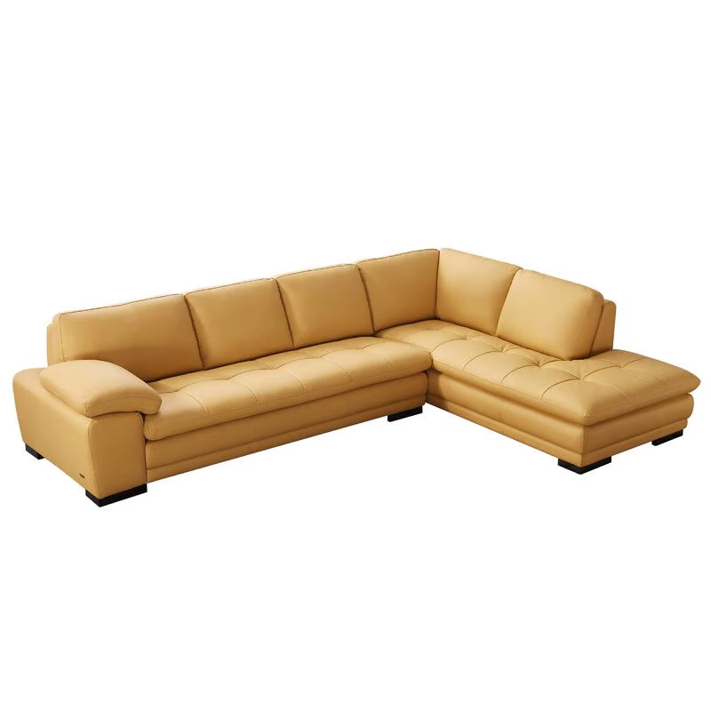 124" Wide Leather Match Sofa & Chaise