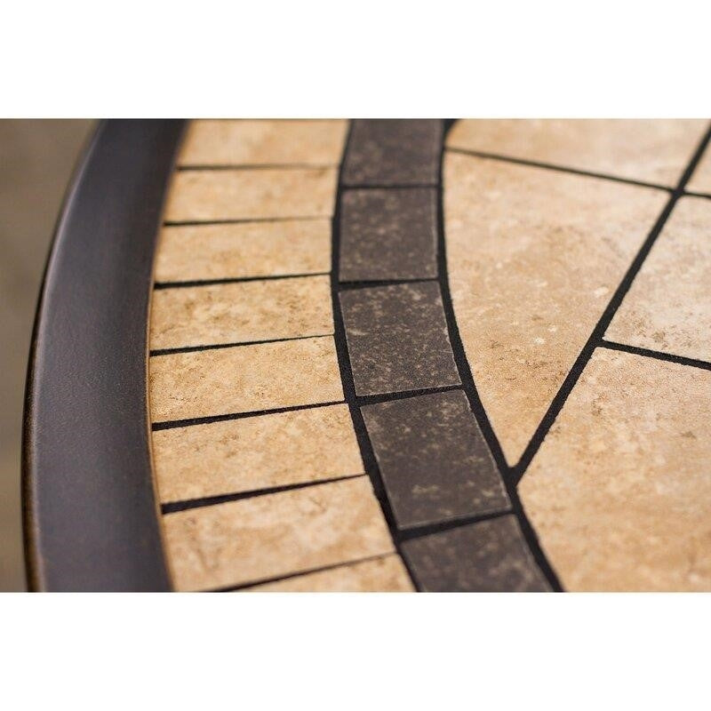 Bucci Round 6 - Person 56'' Long Aluminum Bar Height Dining Set with Cushions