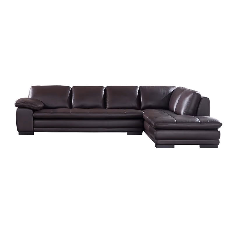 124" Wide Leather Match Sofa & Chaise