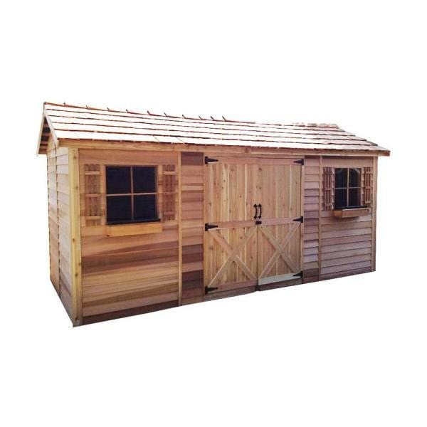 Longhouse 16 ft. x 8 ft. Western Red Cedar Garden Shed