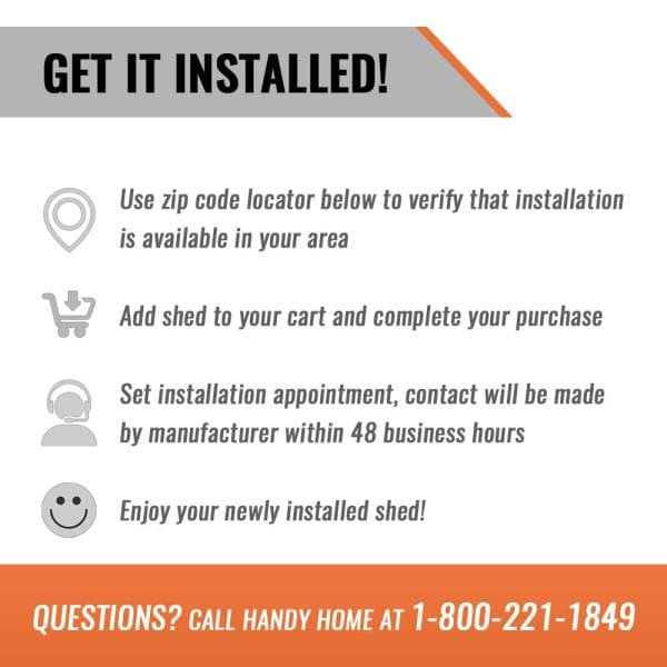 Installed Majestic 8 ft. x 12 ft. Wood Storage Shed with Autumn Brown Shingles