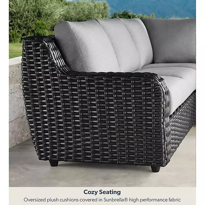 Athena 7-Piece Sectional with Firepit(FREE 120'' Cantilever Umbrella)