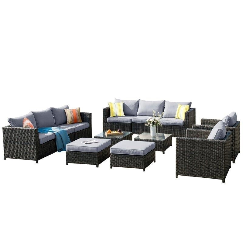 Cassville Wicker/Rattan 8 - Person Seating Group with Cushions