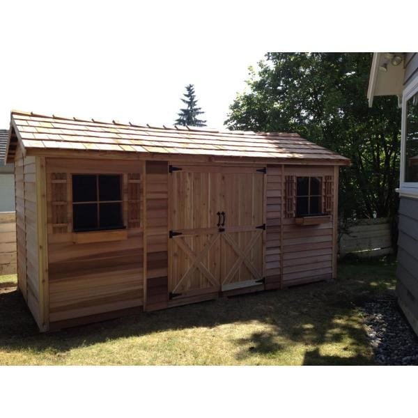 Longhouse 16 ft. x 8 ft. Western Red Cedar Garden Shed