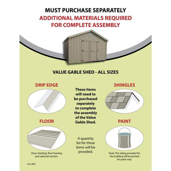 Value Gable 12 ft. x 24 ft. Wood Shed Precut Kit