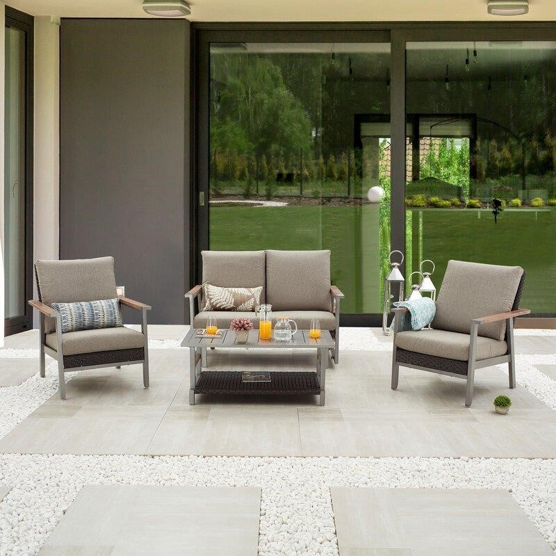 Aditya 4 - Person Seating Group with Cushions