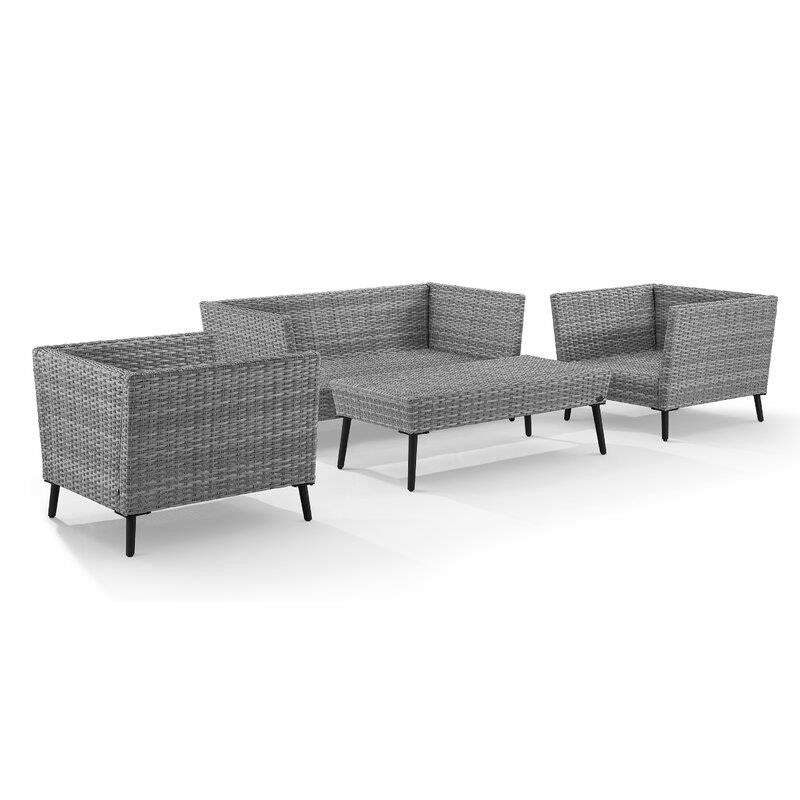 Nico Wicker/Rattan 4 - Person Seating Group with Cushions