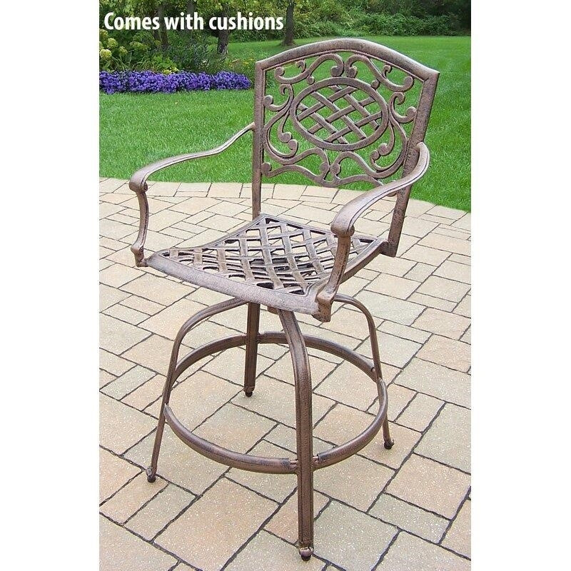 Wendling Round 4 - Person Aluminum Bar Height Dining Set with Cushions and Umbrella